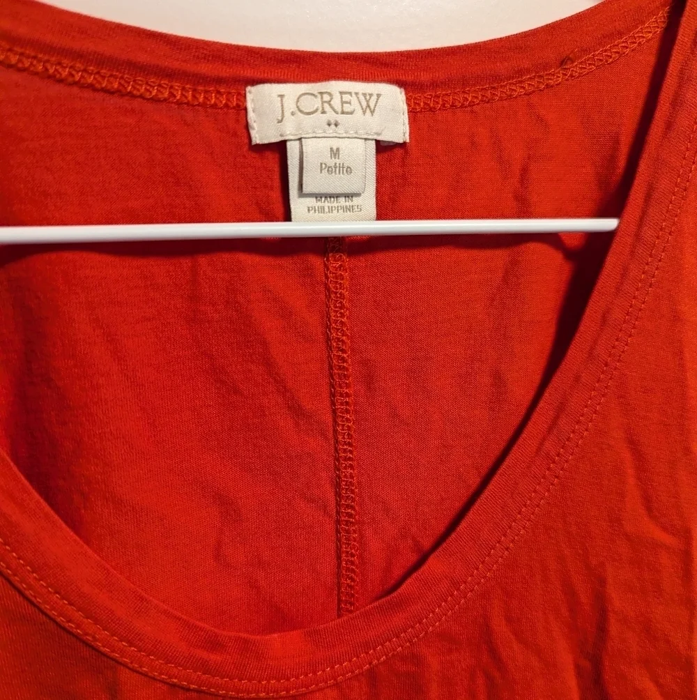 J. Crew Deep Orange Jersey Tank Dress sz M Petite